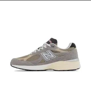 New Balance ধূসর বেইজ মেশ এবং সুয়েড উপর স্তরযুক্ত ফোম মিডসোল লাইফস্টাইল স্নিকার্স