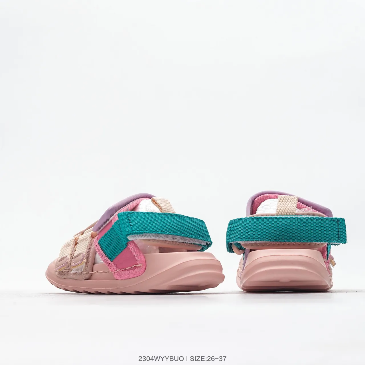 New Balance Pink Multicolor Multi-Strap Adjustable Buckle Casual Sandals 21