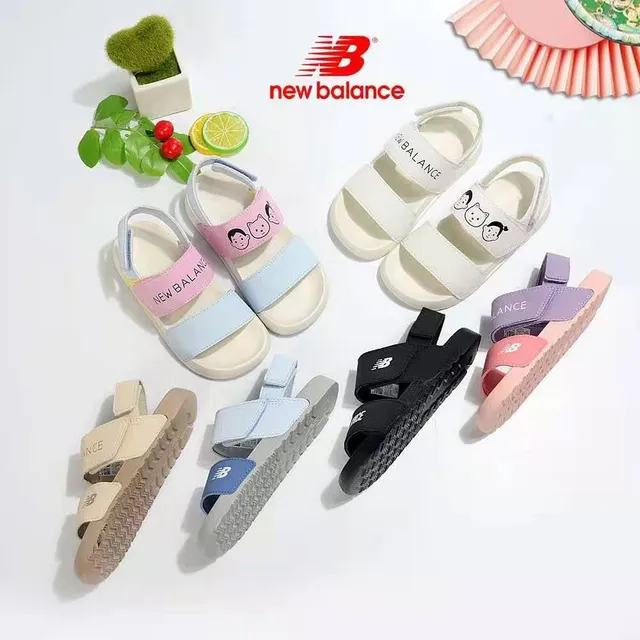 New Balance পিঙ্ক দুই স্ট্র্যাপ ভেলক্রো বন্ধনী কাজুয়াল স্যান্ডেল 4