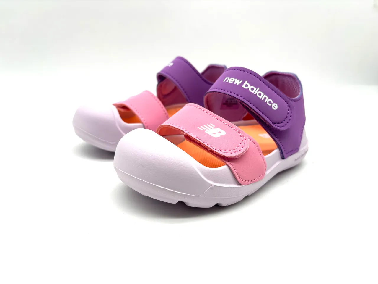 New Balance Purple Pink Two-Strap Velcro Closure Molded Rubber Sole Casual Sandals 3