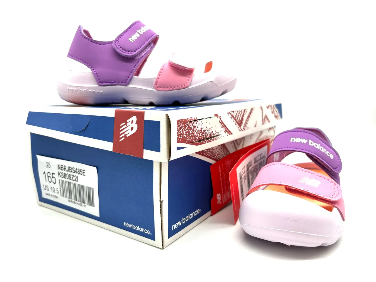 New Balance Purple Pink Two-Strap Velcro Closure Molded Rubber Sole Casual Sandals 4