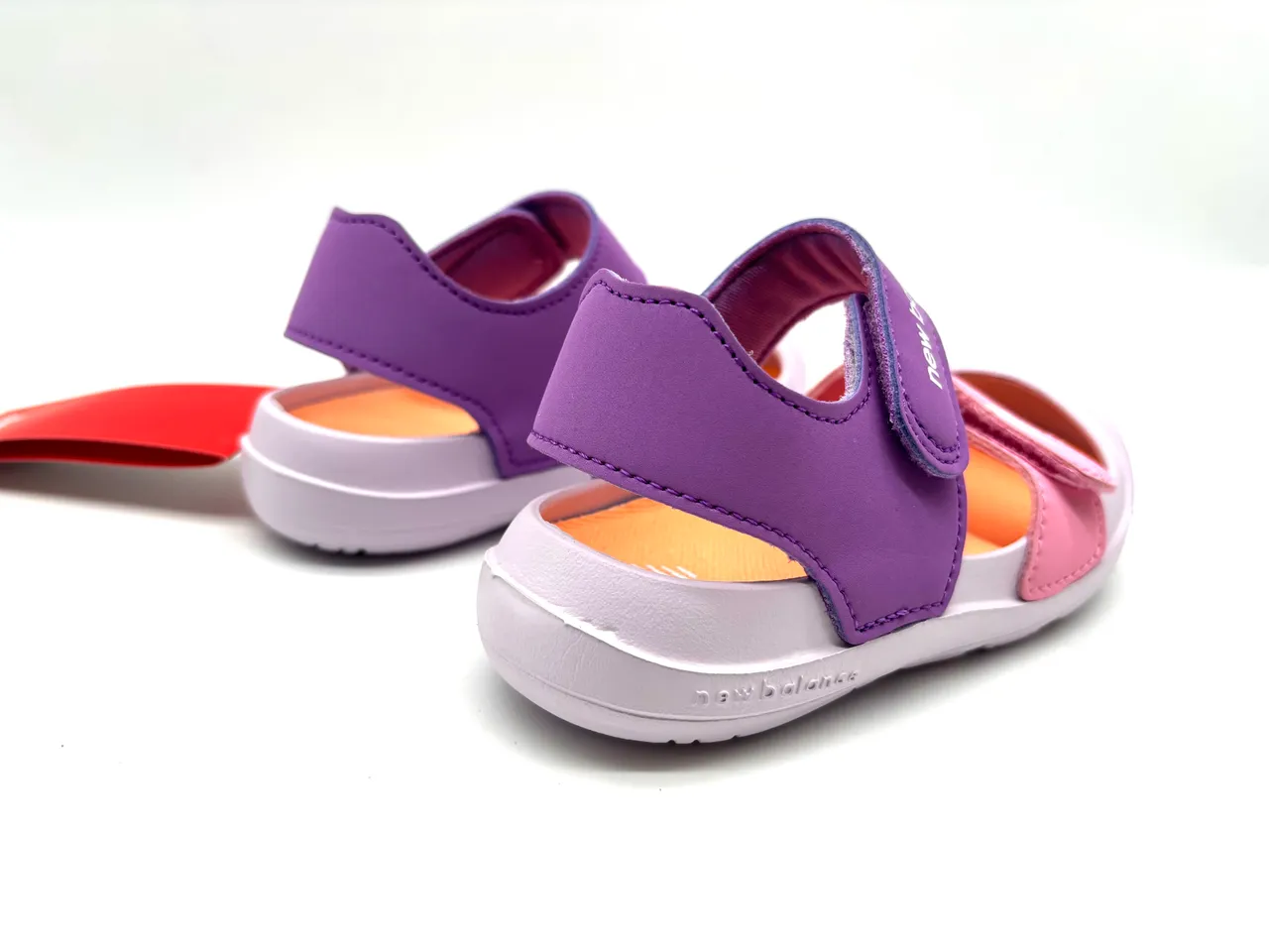 New Balance Purple Pink Two-Strap Velcro Closure Molded Rubber Sole Casual Sandals 5