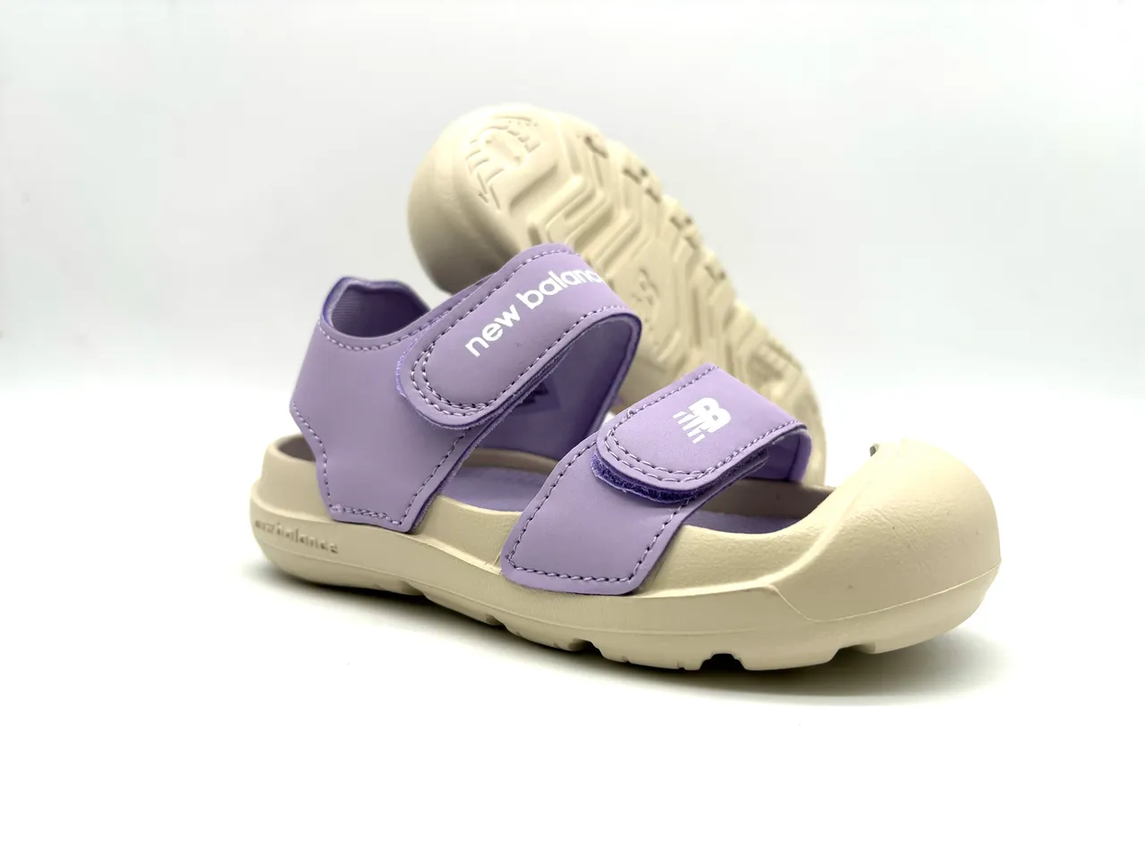New Balance Purple Pink Two-Strap Velcro Closure Molded Rubber Sole Casual Sandals 12