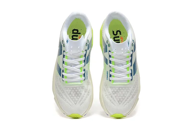 New Balance White Blue Engineered Mesh Upper Geometric Overlays Running Shoes 2