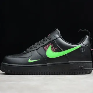 Nike Air Force 1 أسود وأخضر نيون حذاء أسلوب حياة