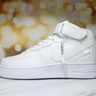 نيكل Air Force 1 عالية أحادي اللون أبيض أسلوب الحياة سنيكرز