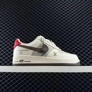 Nike Air Force 1 Low بيج أحمر بني لايف ستايل سنيكرز