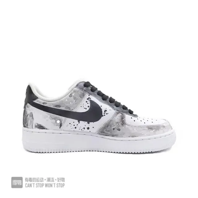 Nike Air Force 1 白黑 低帮 穿孔脚趾 生活方式运动鞋 5
