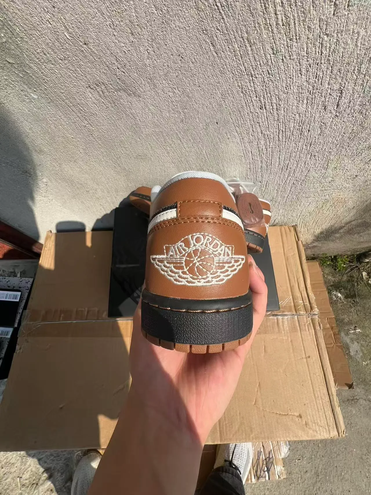 Nike Air Jordan 1 Brown Pinstripe Lifestyle Sneakers 8