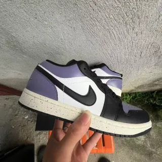 Nike Air Jordan 1 Low Lavender Purple White Black Lifestyle Sneakers — catalogue photo via WWTop Yupoo