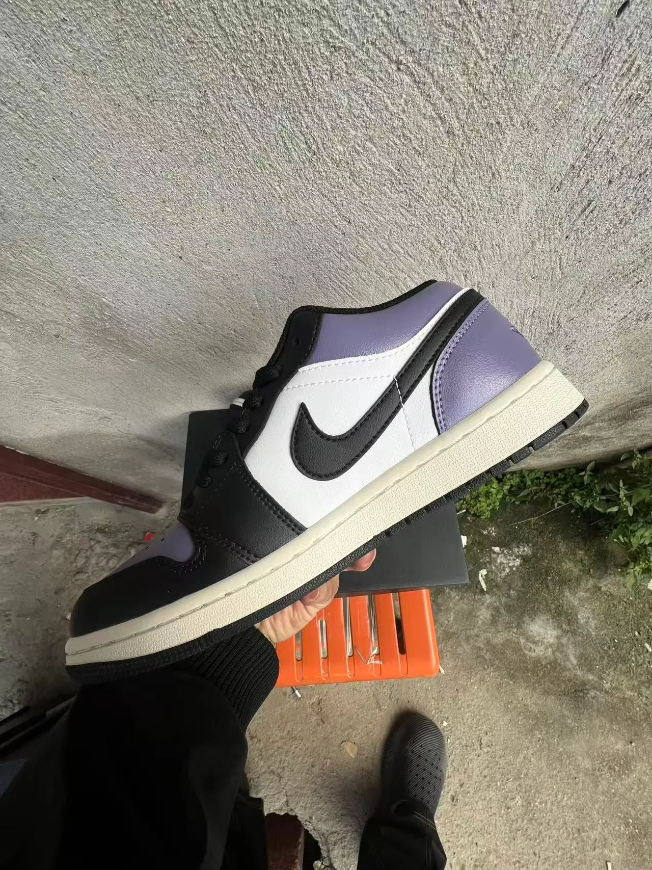 Nike Air Jordan 1 Low Lavender Purple White Black Lifestyle Sneakers 5