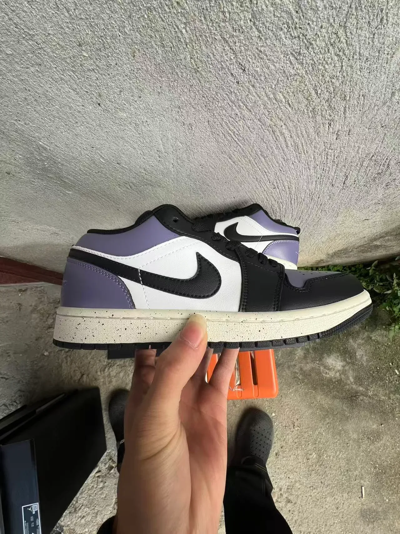 Nike Air Jordan 1 Low Lavender Purple White Black Lifestyle Sneakers 7