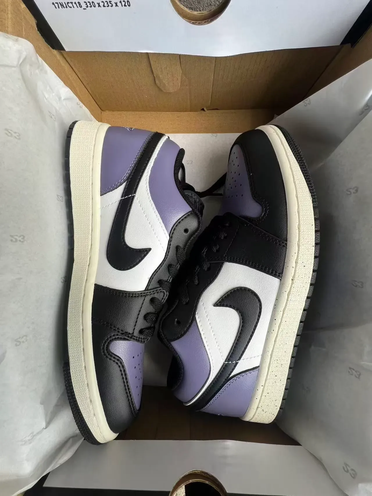 Nike Air Jordan 1 Low Lavender Purple White Black Lifestyle Sneakers 9