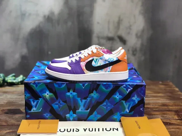 Nike Air Jordan 1 Low Multicolor Print Lifestyle Sneakers 1