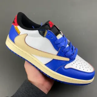 Nike Air Jordan 1 Travis Scott Collaboration Zapatillas Lifestyle Azul Blanco Crema