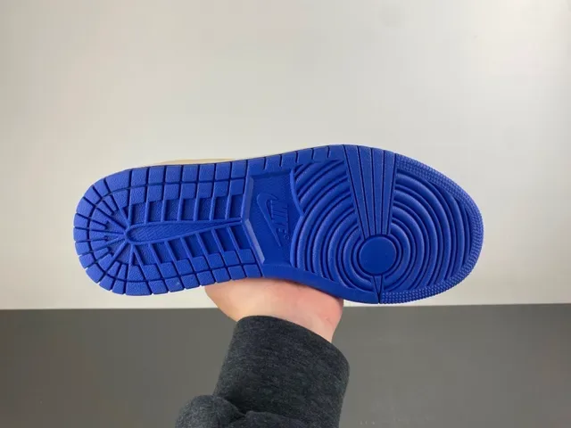 Nike Air Jordan 1 Travis Scott Collaboration Tênis Lifestyle Azul Branco Creme 10