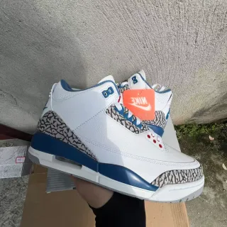 耐克 Air Jordan 3 白色皇家蓝色大象印花篮球鞋