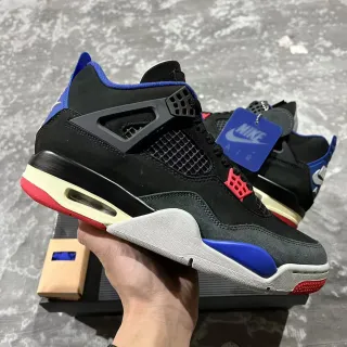 Nike Air Jordan 4 Black Royal Blue Red बास्केटबॉल जूते