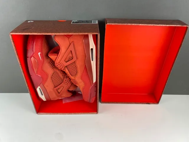 Nike Air Jordan 4 Zapatos de baloncesto rojos monocromáticos 14