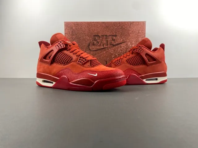 Nike Air Jordan 4 Zapatos de baloncesto rojos monocromáticos 15