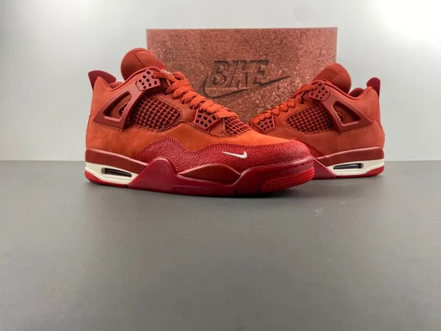 Nike Air Jordan 4 Zapatos de baloncesto rojos monocromáticos 16