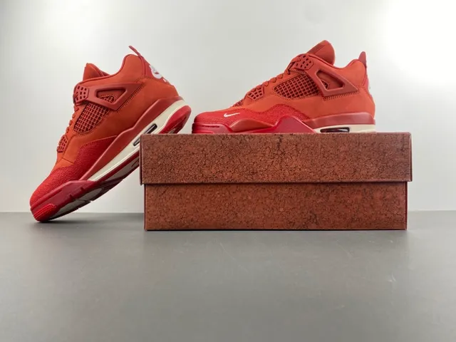 Nike Air Jordan 4 Zapatos de baloncesto rojos monocromáticos 17