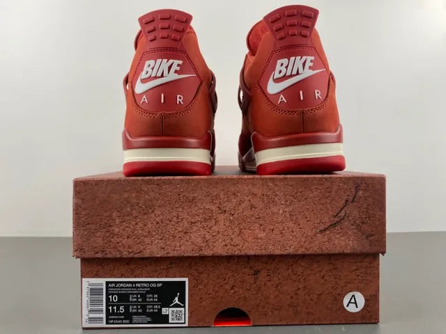Nike Air Jordan 4 Zapatos de baloncesto rojos monocromáticos 20