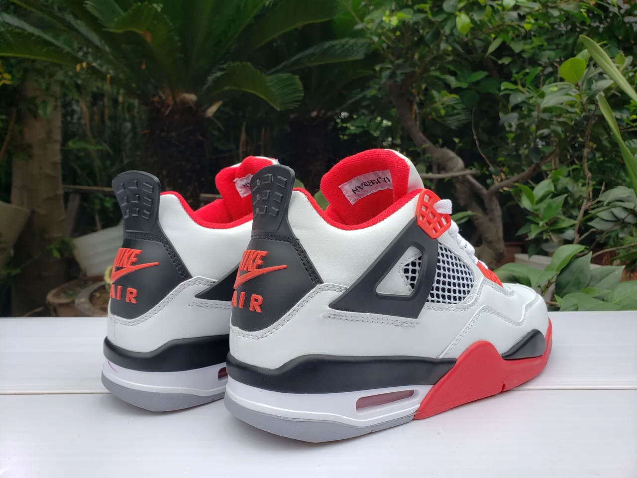Nike Air Jordan 4 সাদা লাল কালো বাস্কেটবল জুতো 5