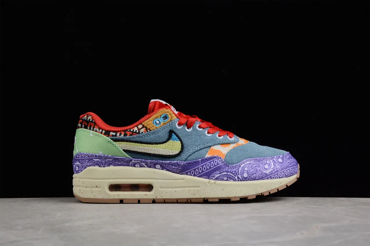 Nike Air Max 1 Multicolor Patchwork Bandana Lifestyle Sneakers 15