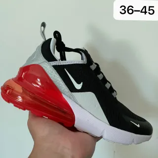 نيكي إير ماكس 270 أسود أبيض أحمر حذاء رياضي أسلوب حياة