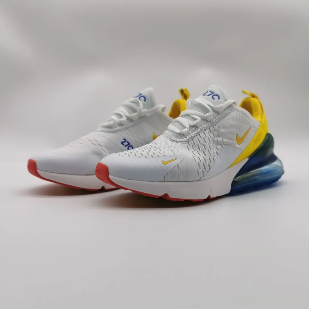 Nike Air Max 270 White Yellow Blue Gradient Lifestyle Sneakers 6