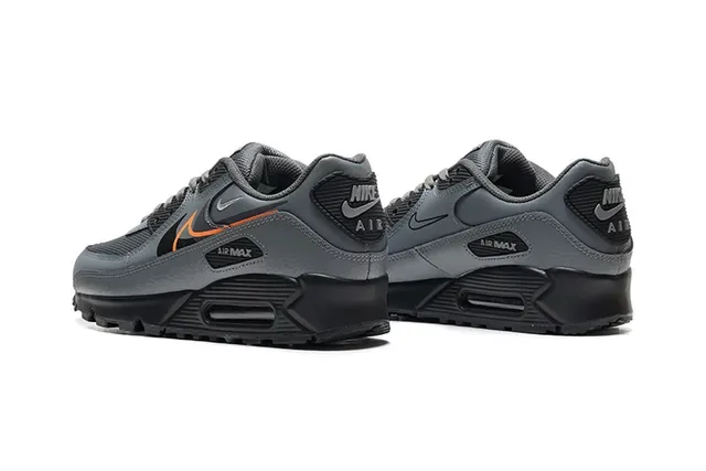 Nike Air Max 90 Gray Orange Lifestyle Sneakers 3