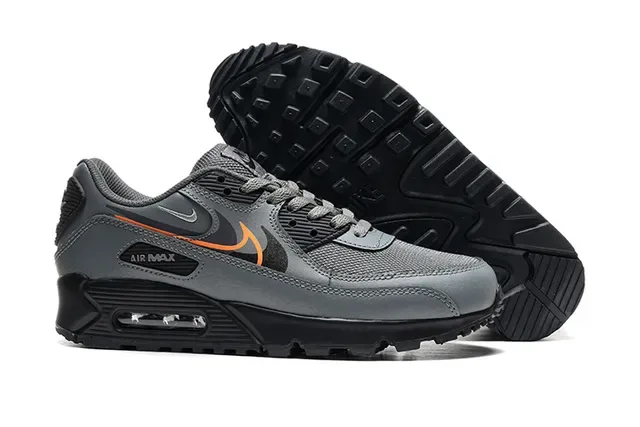 Nike Air Max 90 Gray Orange Lifestyle Sneakers 4