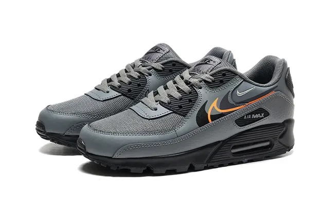 Nike Air Max 90 Gray Orange Lifestyle Sneakers 5