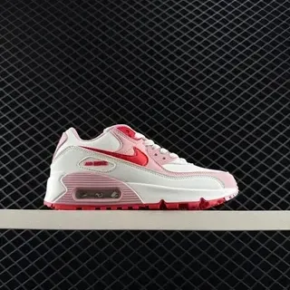 Nike Air Max 90 أبيض وردي أحمر حذاء رياضي لايف ستايل