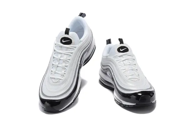 Nike Air Max 97 Blanc Noir Patent Lifestyle Sneakers 3