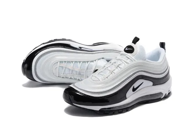 Nike Air Max 97 Blanc Noir Patent Lifestyle Sneakers 4