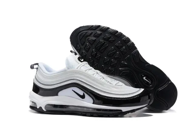 Nike Air Max 97 Blanc Noir Patent Lifestyle Sneakers 5