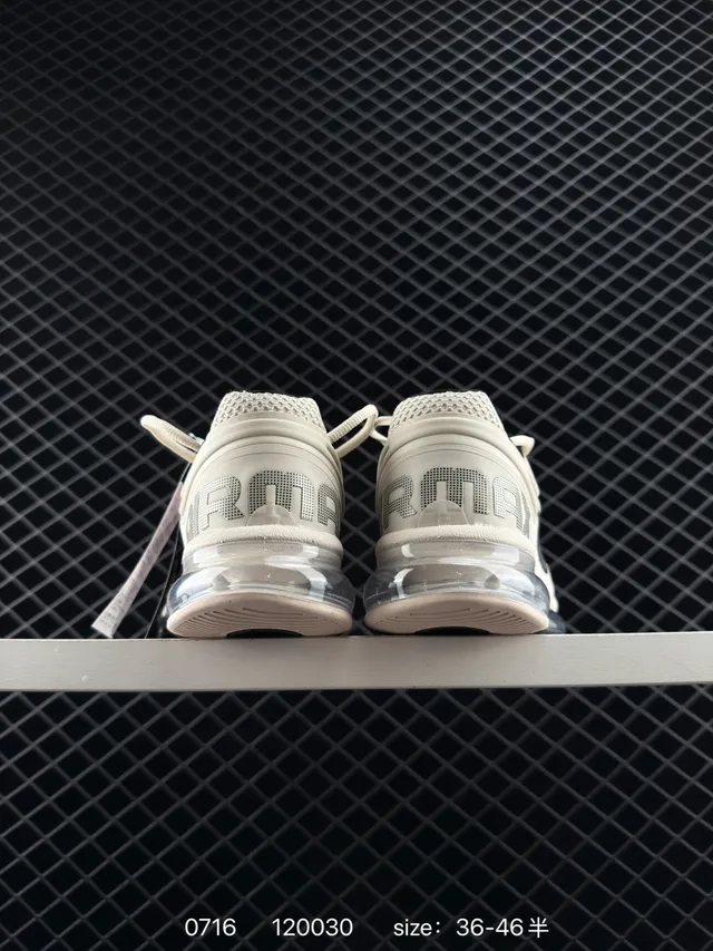 Nike Air Max Beige Black Mesh Upper Full-Length Visible Unit Running Shoes 3