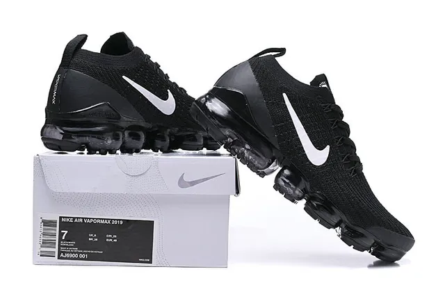 Nike Air VaporMax Black White Running Shoes 2