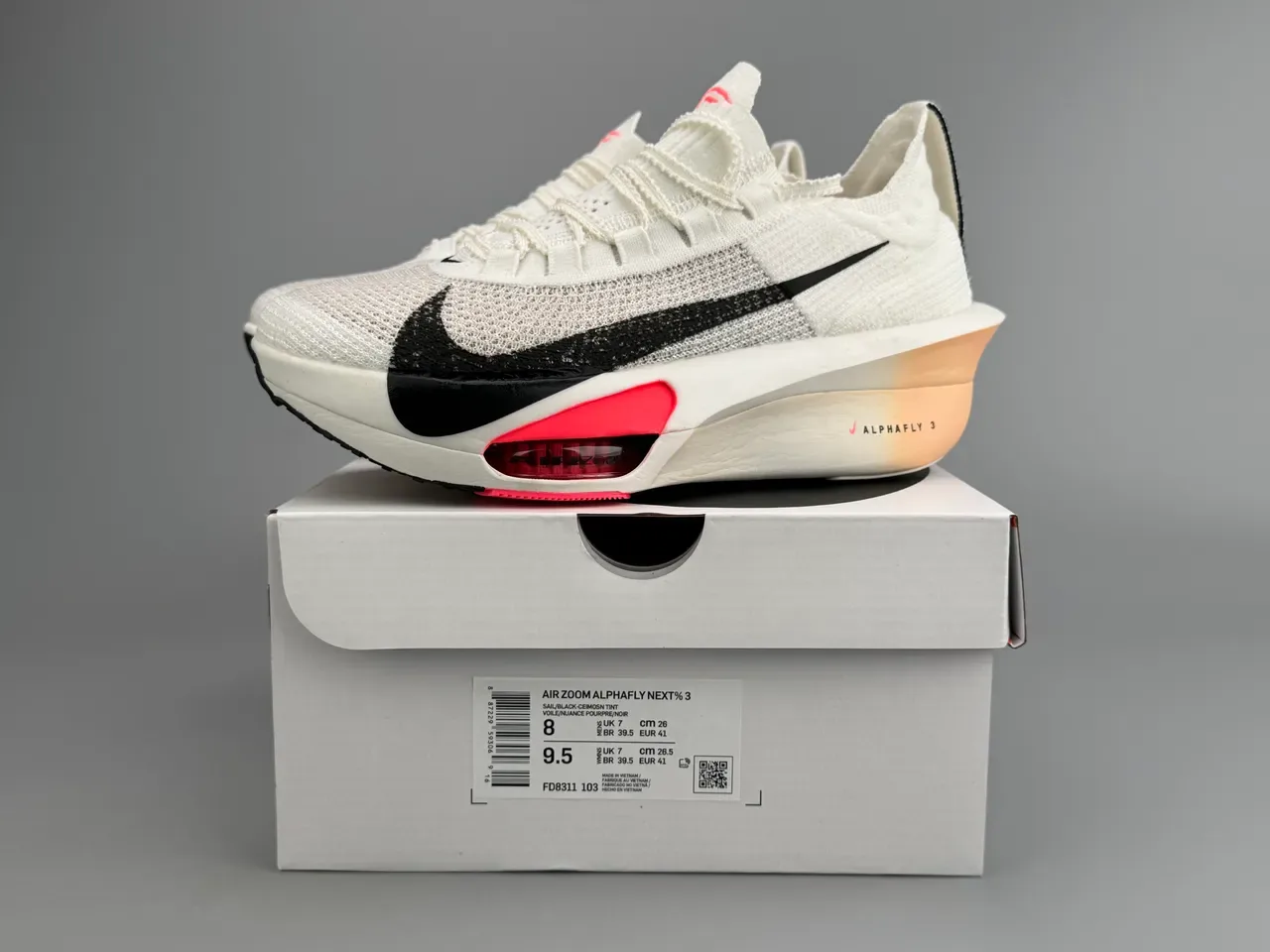 Nike Air Zoom Alphafly 3 सफेद काला गुलाबी रनिंग जूते 2