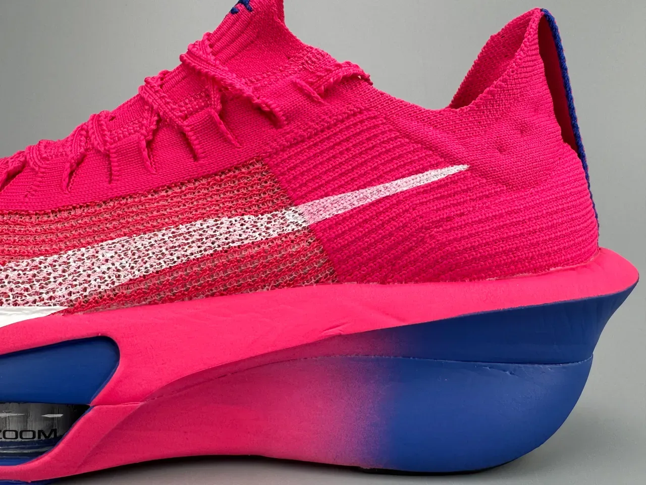 Nike Air Zoom Alphafly Chaussures de Running Haut en Tricot Rose Bleu Unité Visible 5