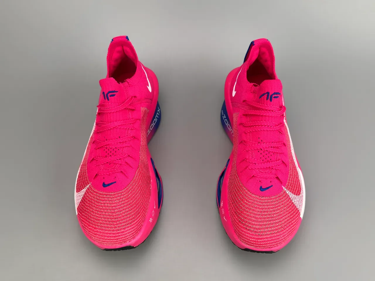 Nike Air Zoom Alphafly Chaussures de Running Haut en Tricot Rose Bleu Unité Visible 7