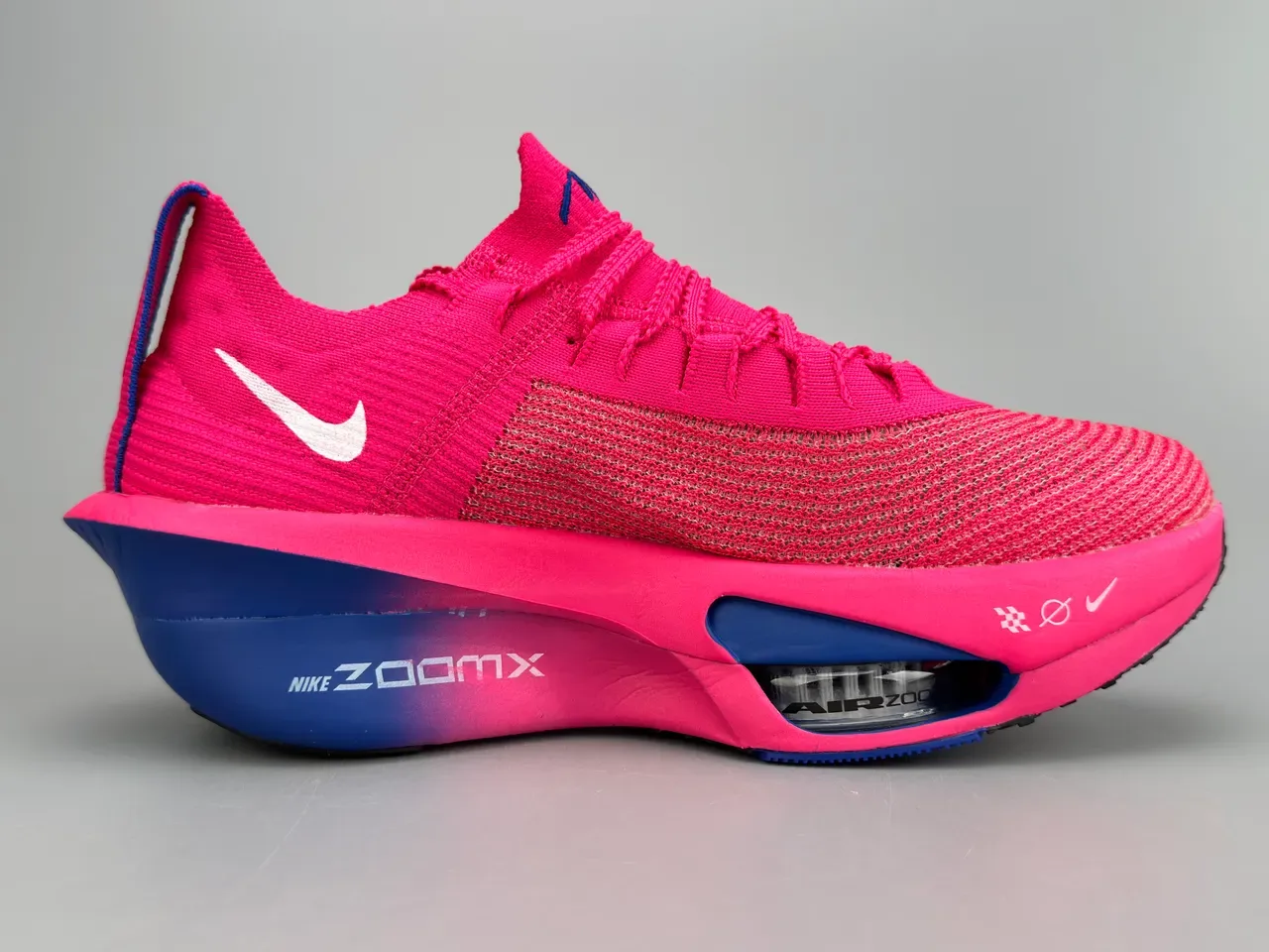 Nike Air Zoom Alphafly Chaussures de Running Haut en Tricot Rose Bleu Unité Visible 10
