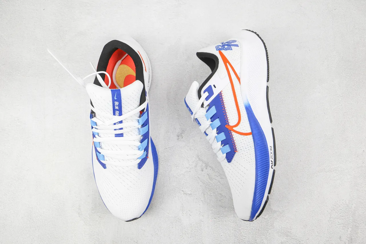 Nike Air Zoom Pegasus White Blue Orange Running Shoes 3