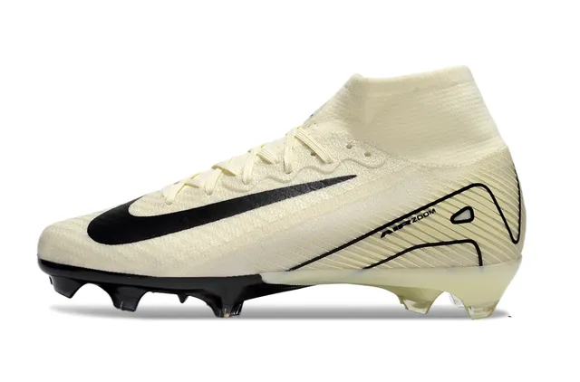 Nike 米色 黑色 高帮 针织鞋面 Swoosh 硬地 足球鞋 4