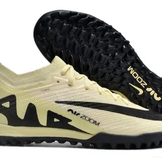 Nike Bege Preto Upper Knit Wave Overlays Sapatos Futebol Turf