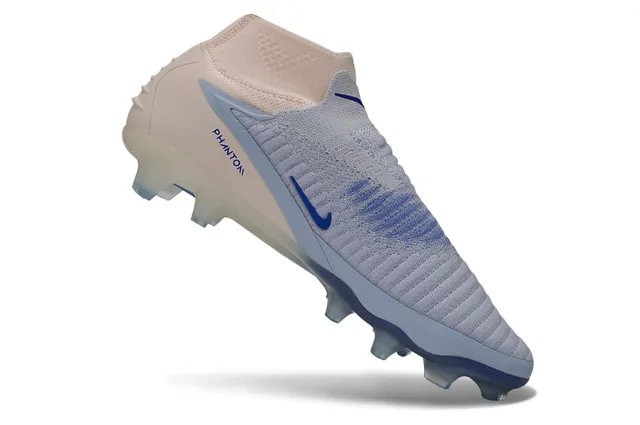 Nike Beige Bleu Ajustement chaussette Haut en tricot Col bas Terrain ferme Chaussures de football 2