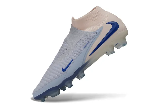 Nike Beige Bleu Ajustement chaussette Haut en tricot Col bas Terrain ferme Chaussures de football 3