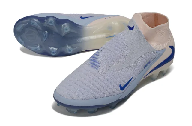 Nike Beige Bleu Ajustement chaussette Haut en tricot Col bas Terrain ferme Chaussures de football 4